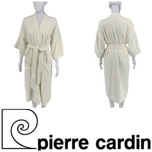 Vintage 1980's Pierre Cardin O/S Men's White Terrycloth Spa Robe Bathrobe Resort